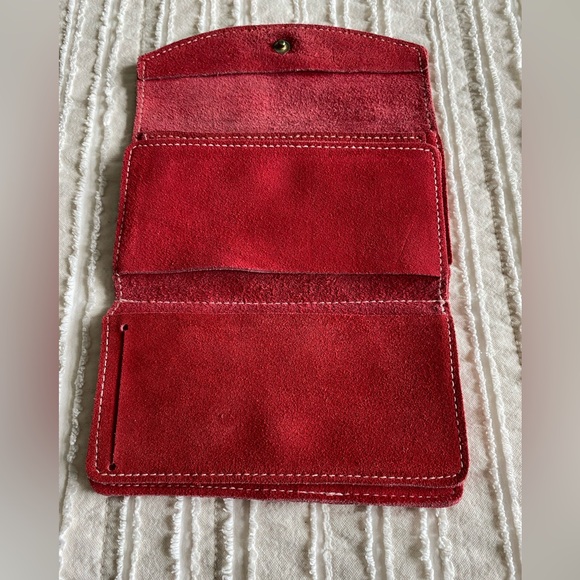 Red Suede Wallet - Picture 4 of 6